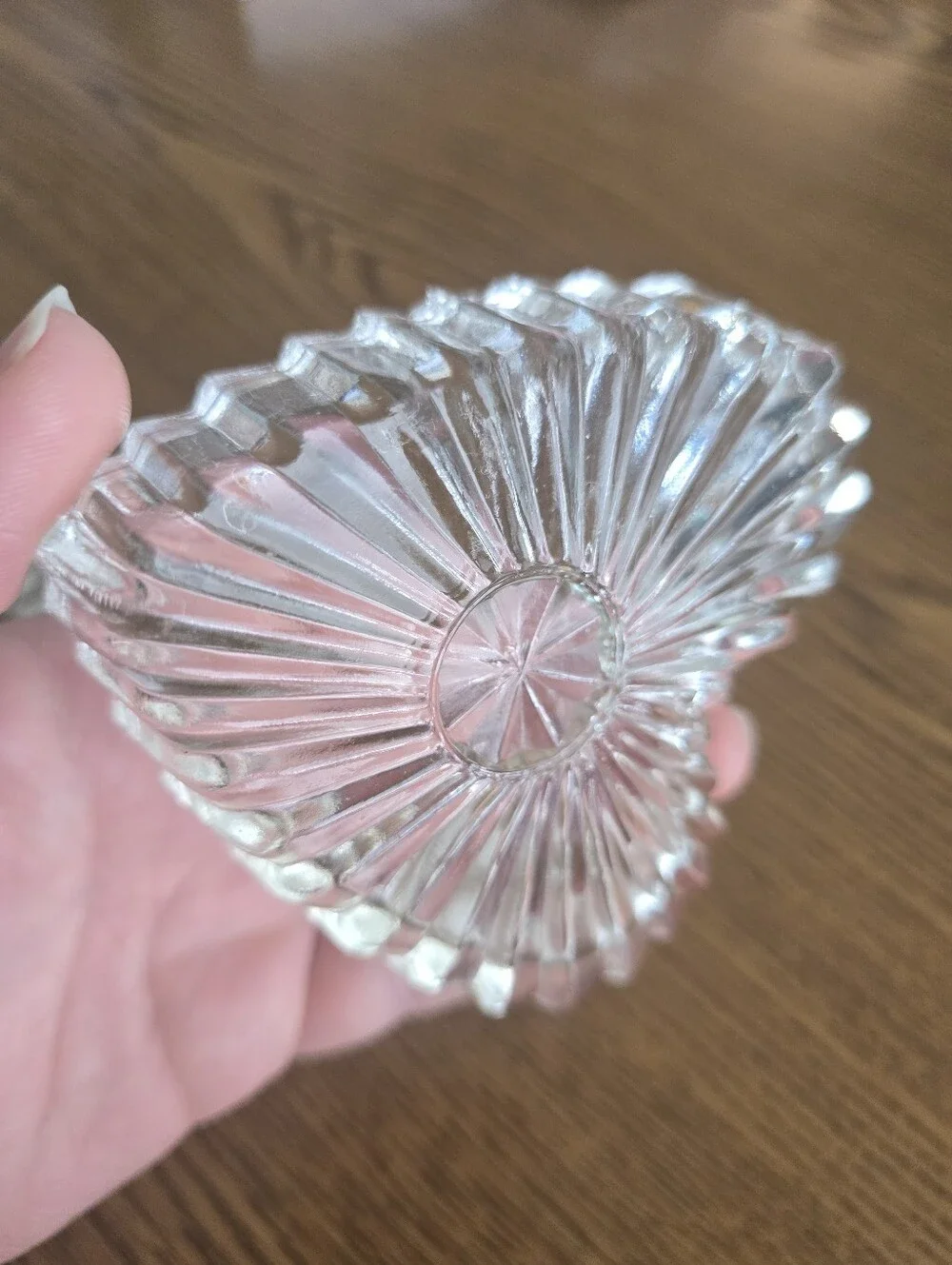 Clear Heart-Shaped Pressed Glass Trinket Dish
